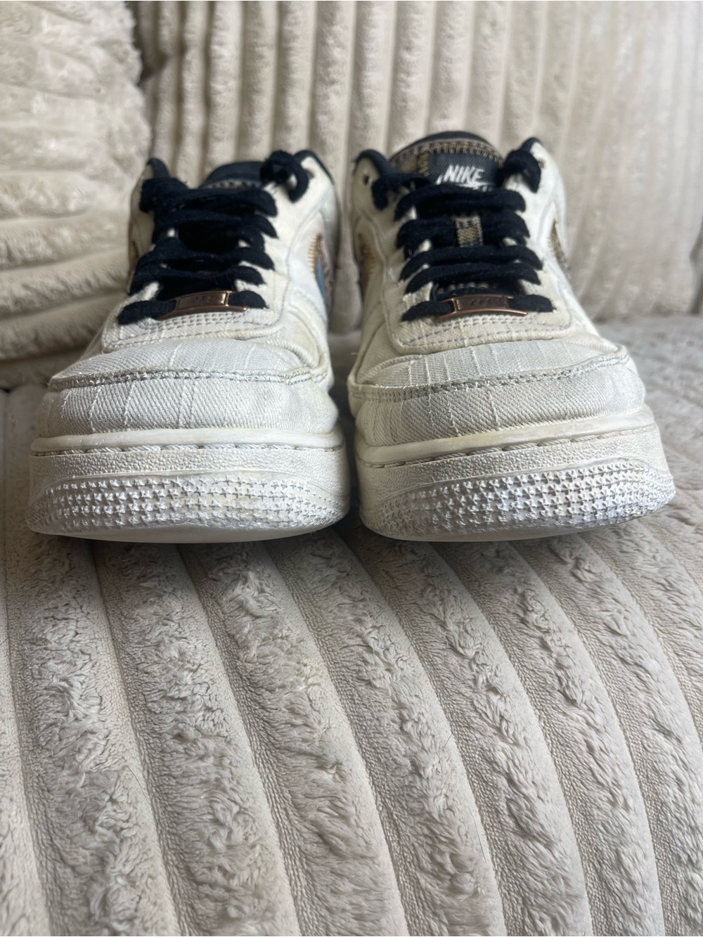 Nike Air Force 1 Low '07 LV8 Custom White Afro Punk Shoes Mens Size 8 Womens 9.5 - Picture 11 of 13